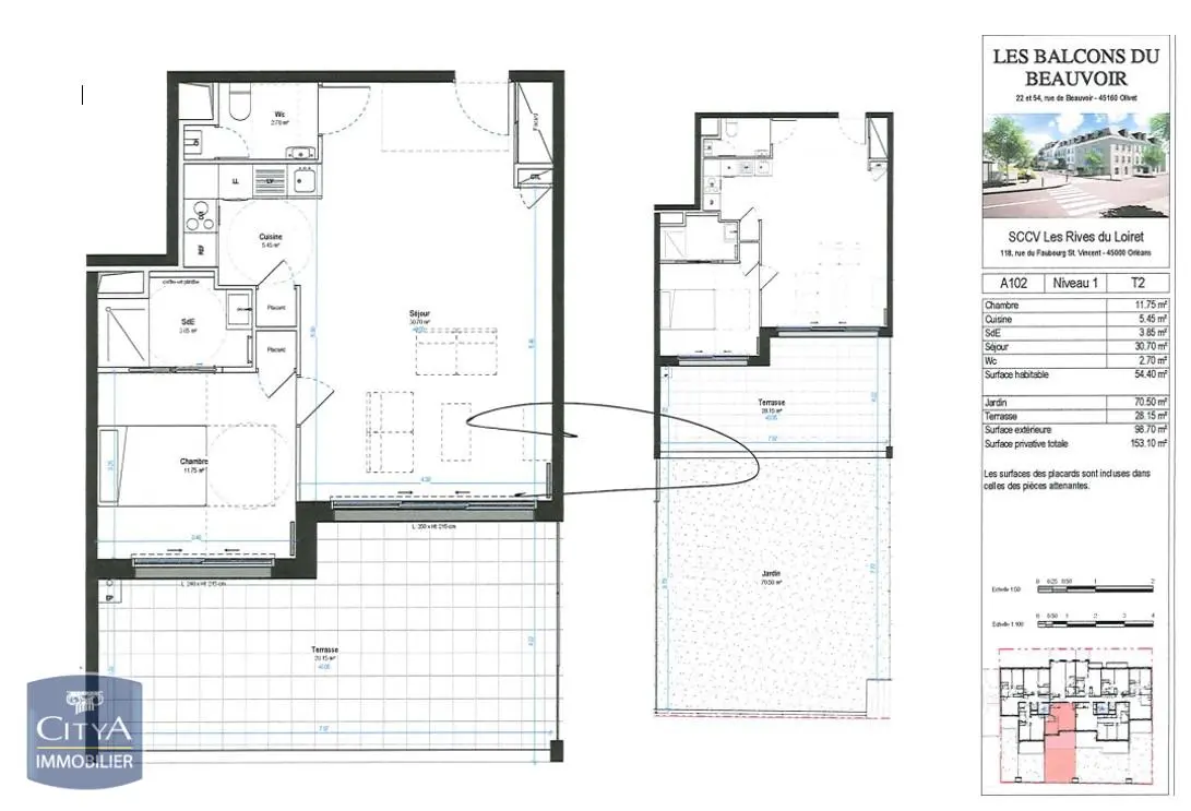 Photo 1 Appartement 2 pièces 54.4m²
