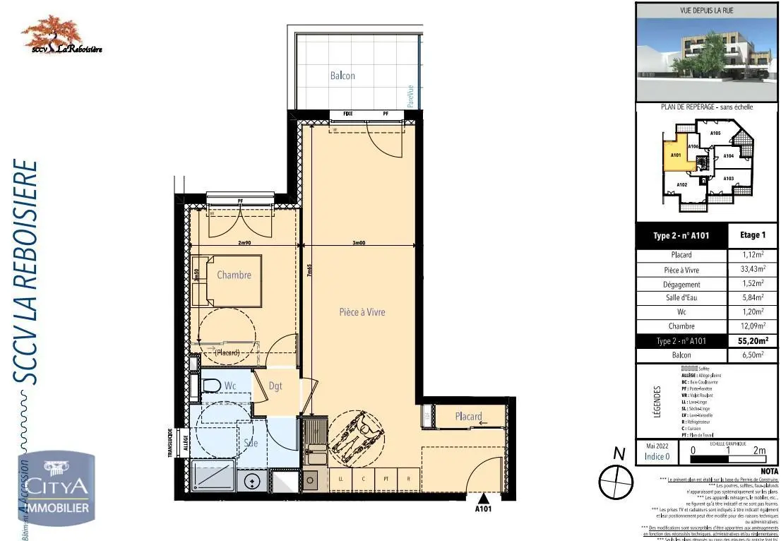 Photo 2 Appartement 2 pièces 55.2m²