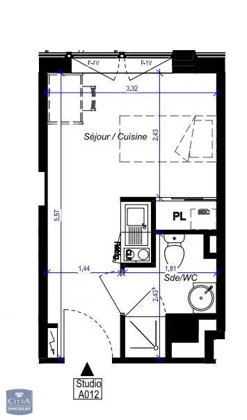 Photo 2 Appartement 1 pièce 17.12m²