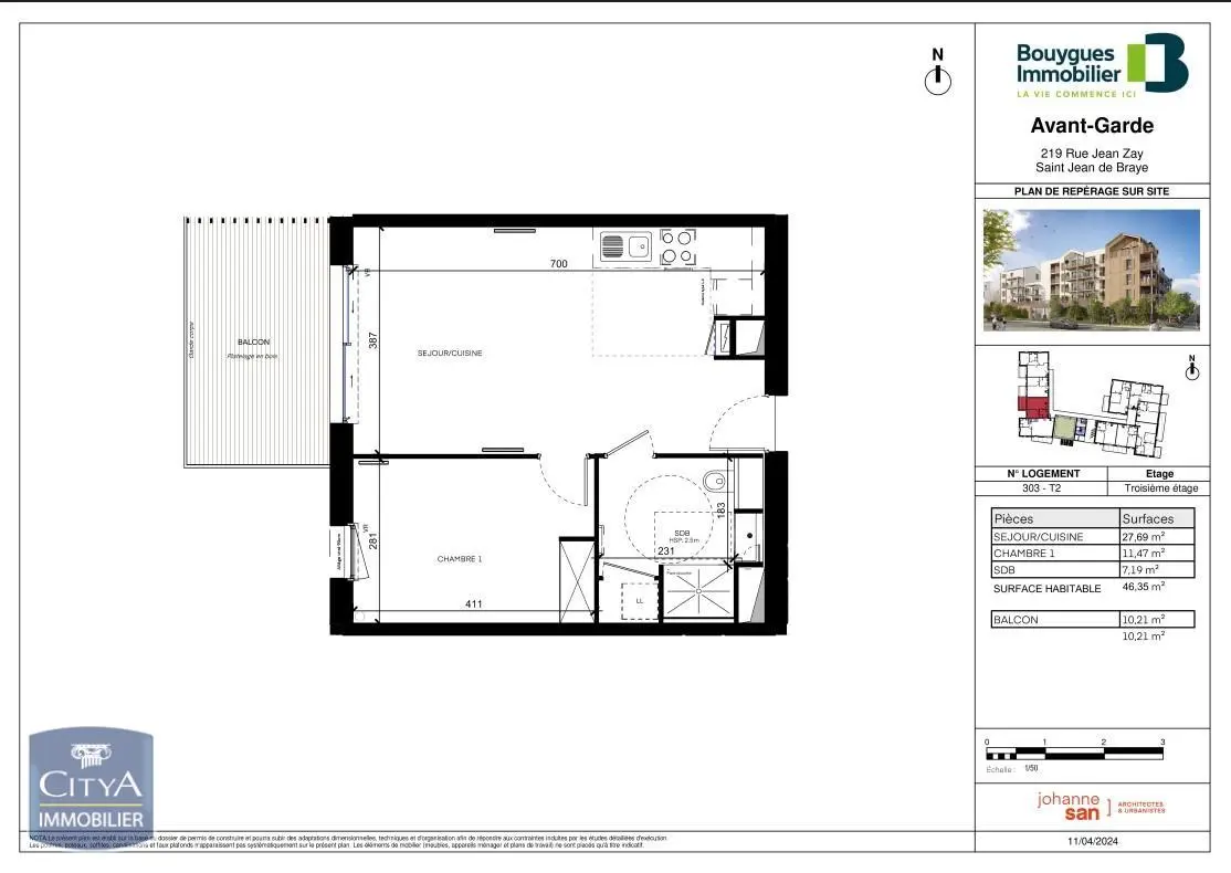 Photo 1 Appartement 2 pièces 46.35m²