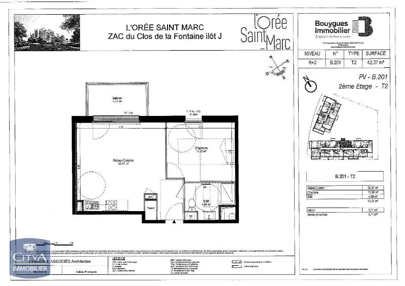 Illustration pour Appartement 2 pièces 42.37m² Photo Appartement 2 pièces 42.37m²