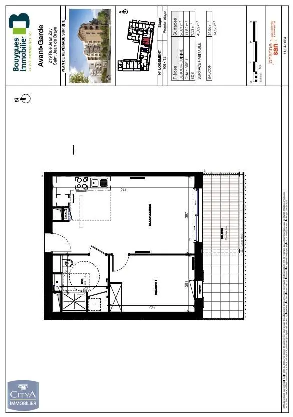 Photo 1 Appartement 2 pièces 45.82m²
