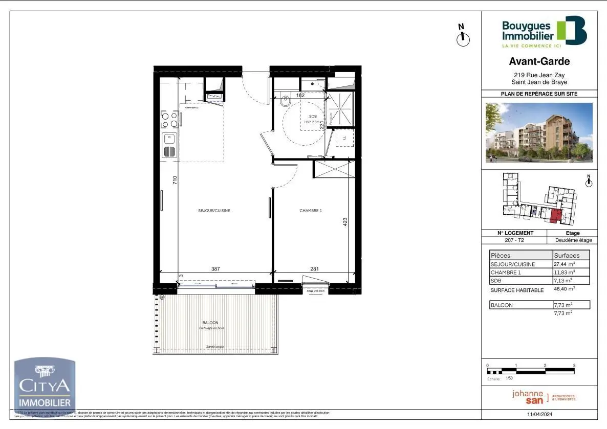 Photo 1 Appartement 2 pièces 46.4m²