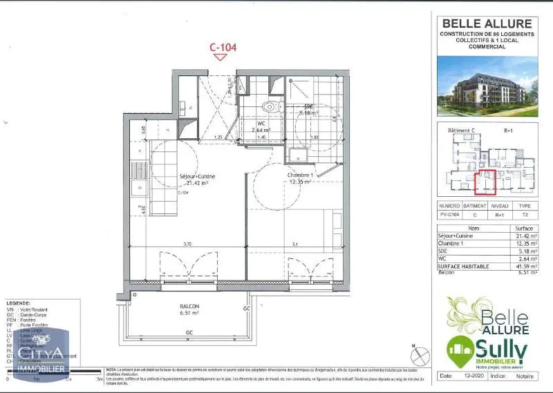 Photo 5 Appartement 2 pièces 41.59m²