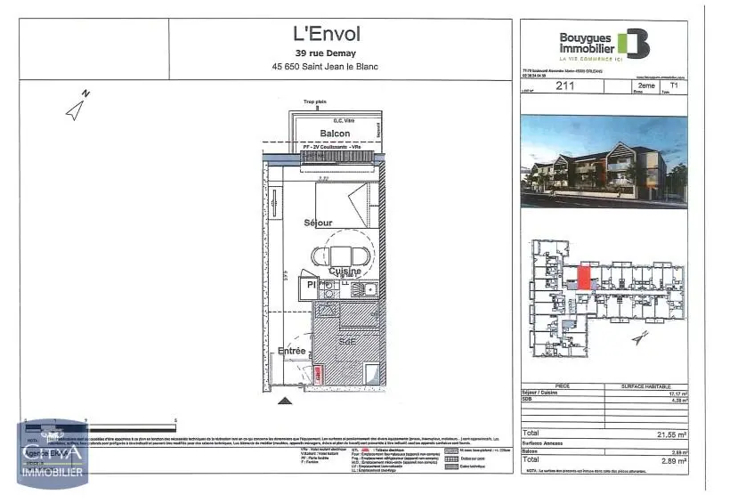 Photo 3 Appartement 1 pièce 21.55m²