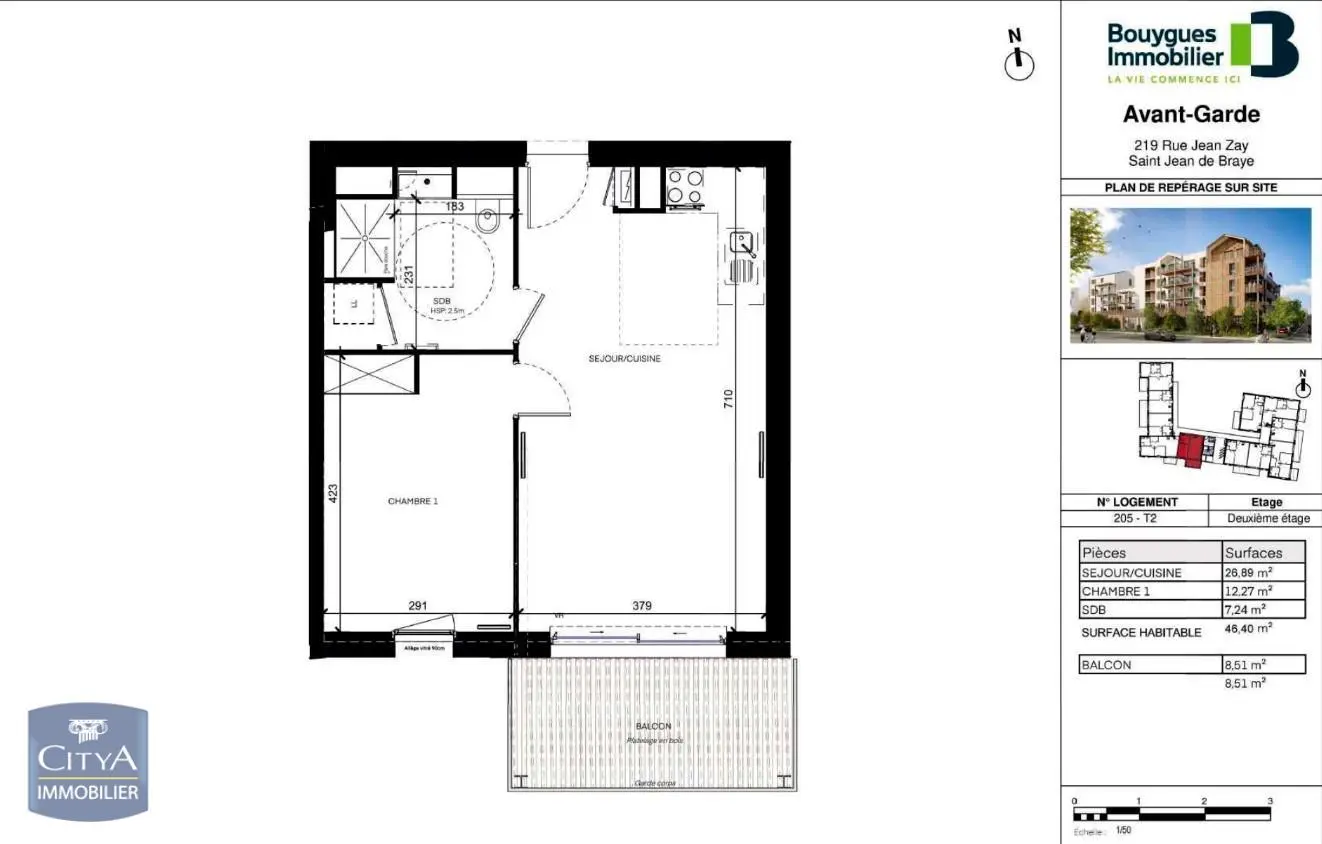 Photo 1 Appartement 2 pièces 46.4m²