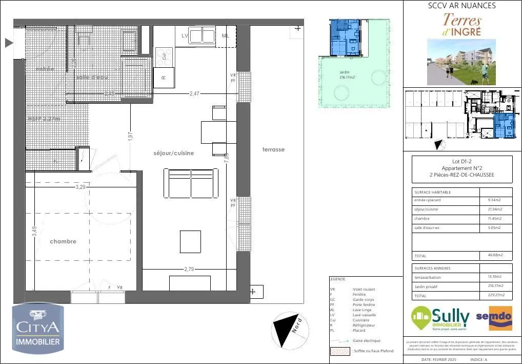 Photo 1 Appartement 2 pièces 46.88m²