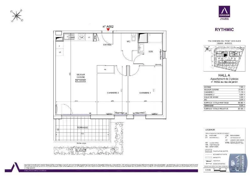 Photo 10 Appartement 3 pièces 58.8m²