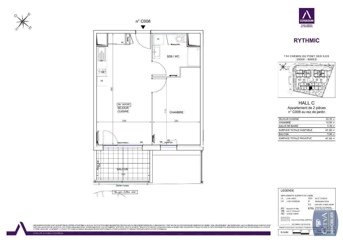 Photo 2 Appartement 2 pièces 41.5m²