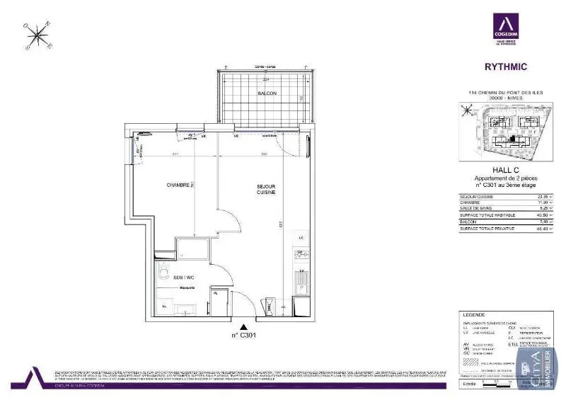 LOCATION - NIMES - RESIDENCE - APPARTEMENT T2 - MAS ROMAN / PHILIPPE LAMOUR - TERRASSE - JARDIN - PARKING