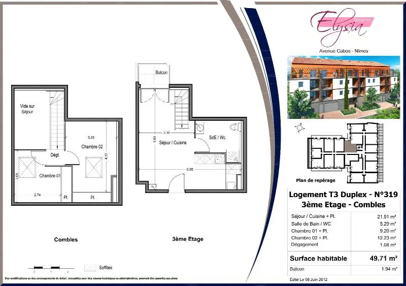 Photo 9 Appartement 3 pièces 49.71m²