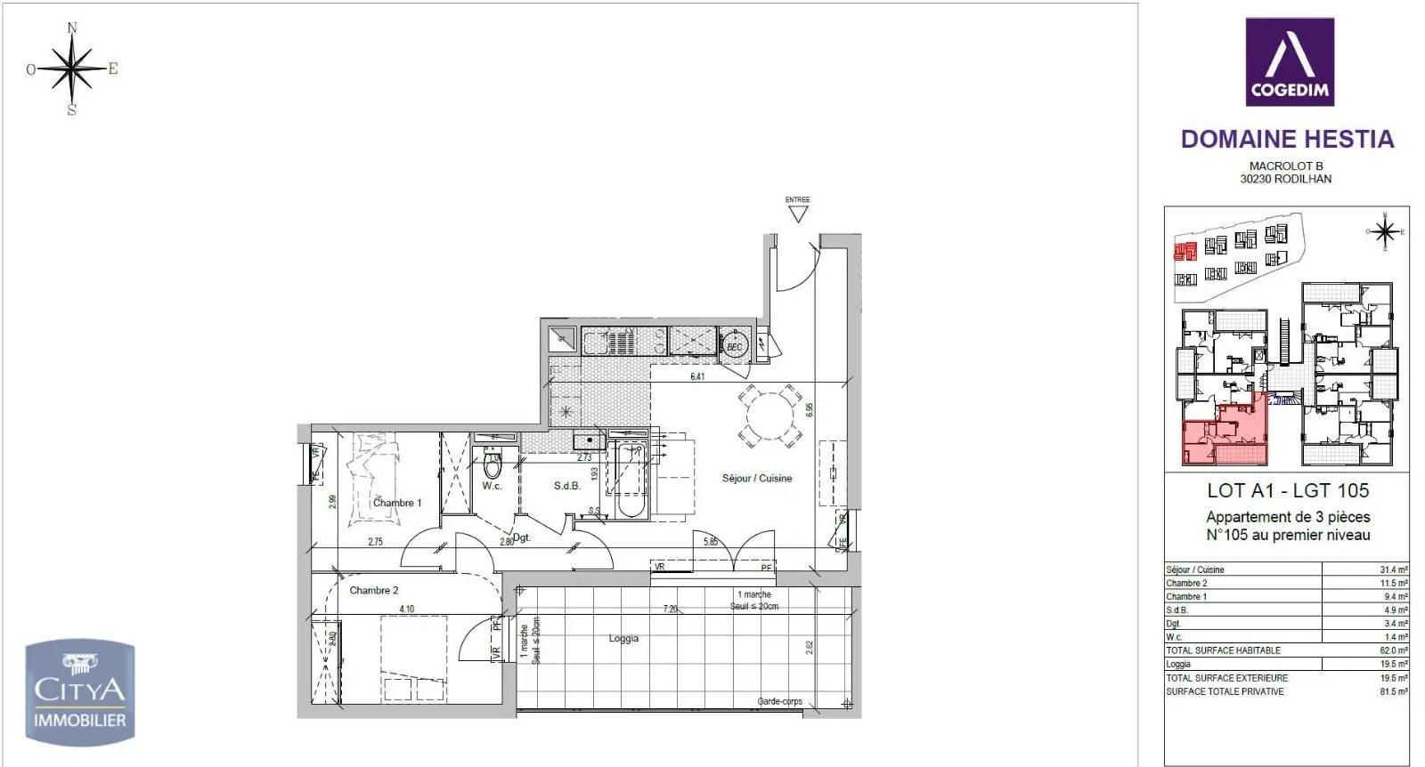 Photo 2 Appartement 3 pièces 62m²