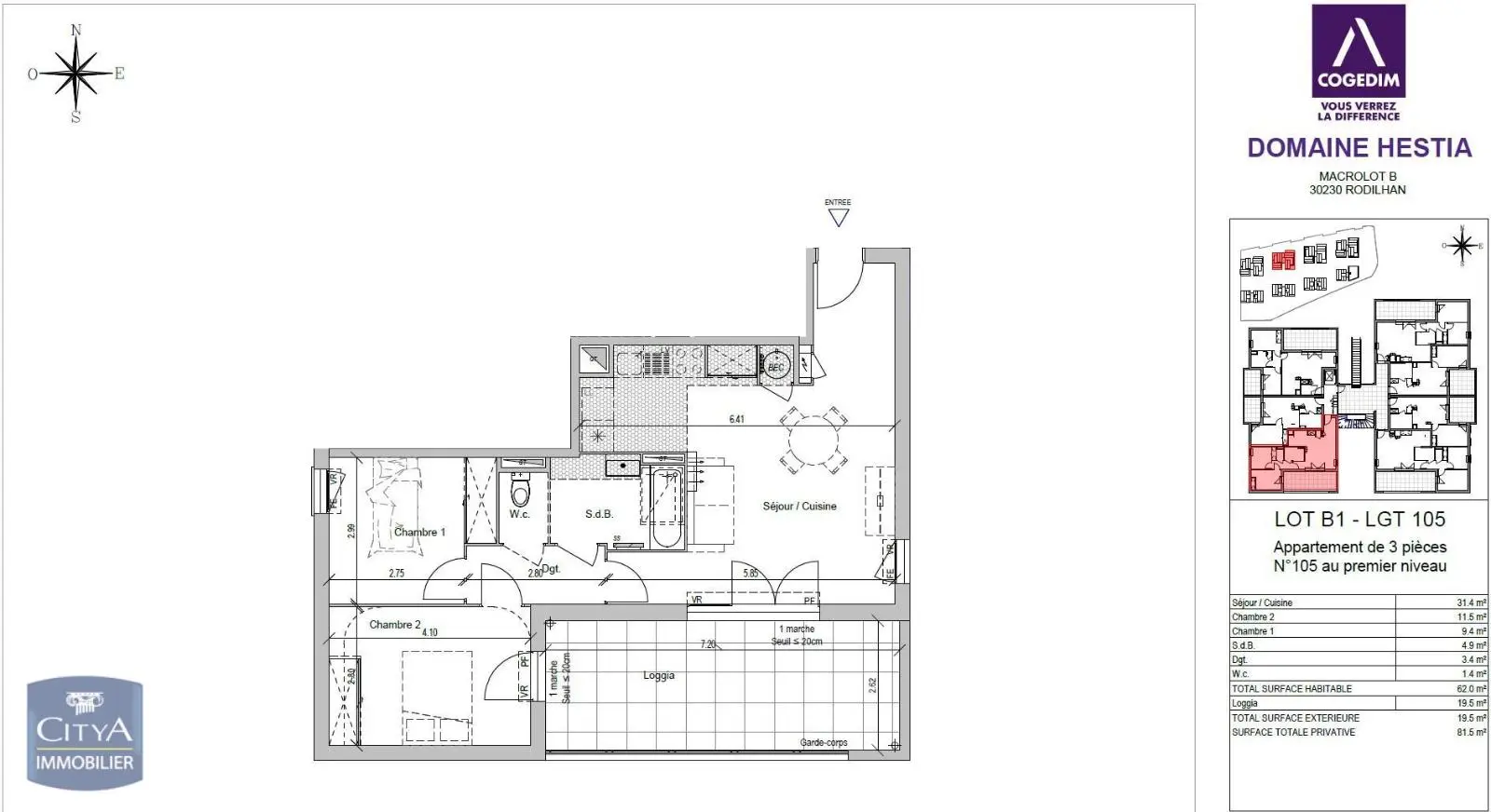 Photo 2 Appartement 3 pièces 62m²