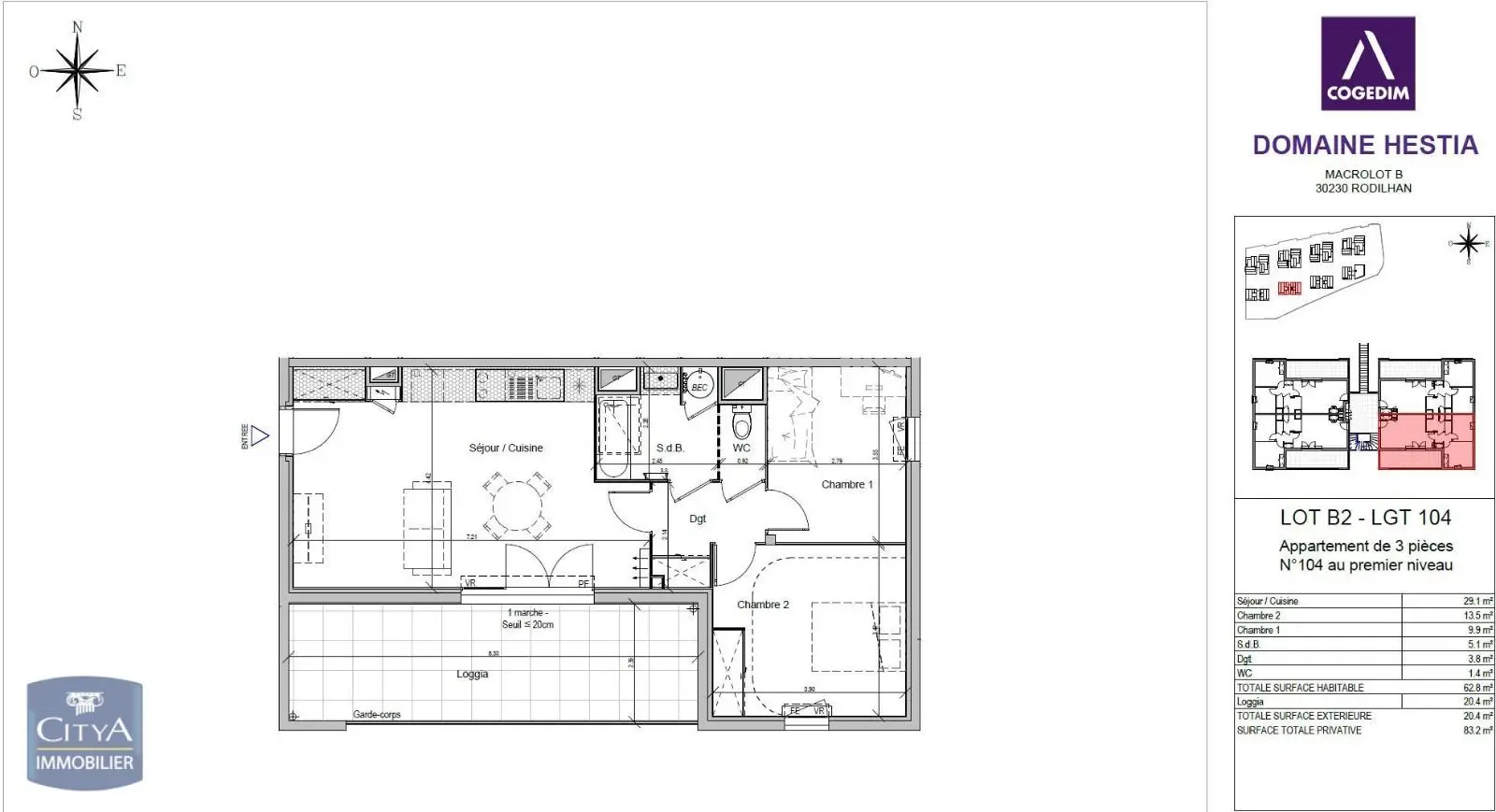 Photo 2 Appartement 3 pièces 62.8m²