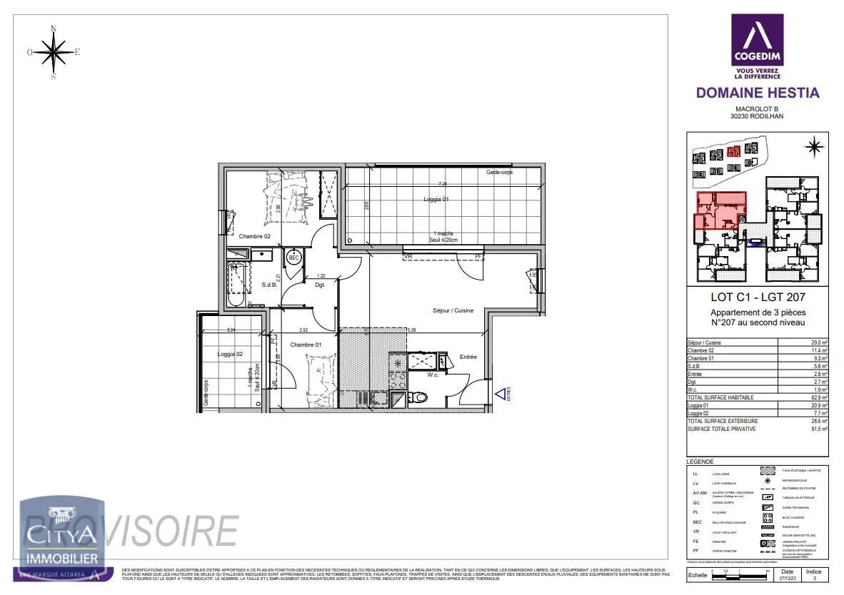 Photo 2 Appartement 3 pièces 62.9m²