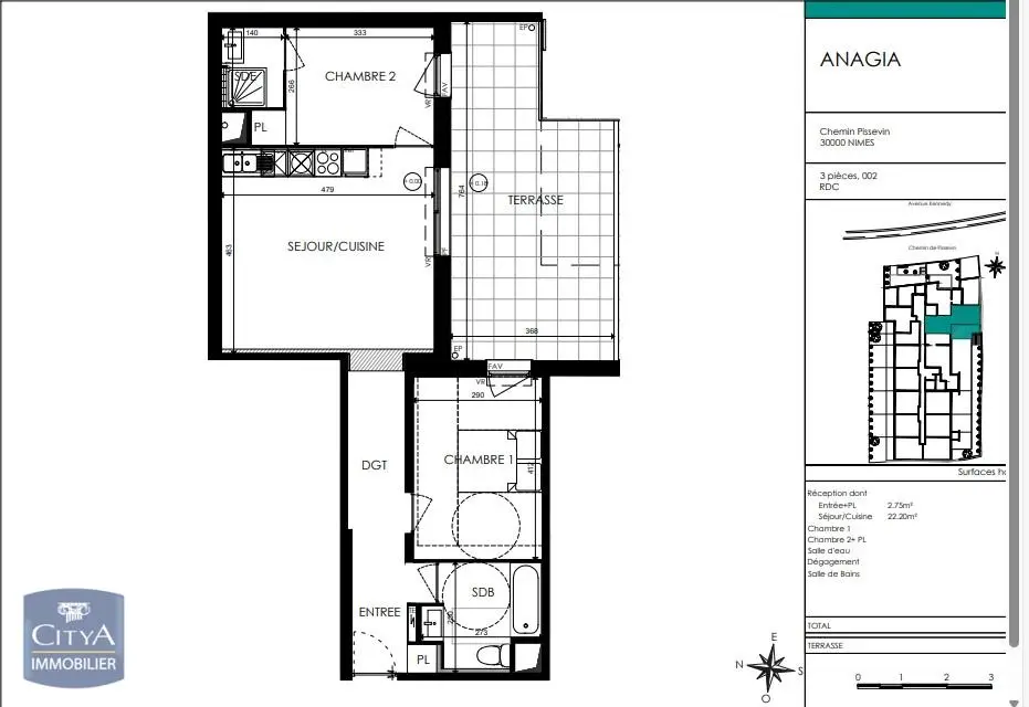 Photo 2 Appartement 3 pièces 63m²