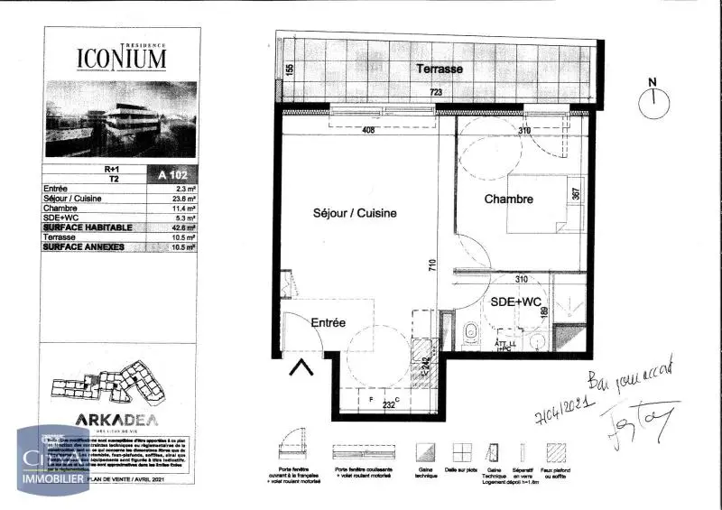 Photo 2 Appartement 2 pièces 42.6m²