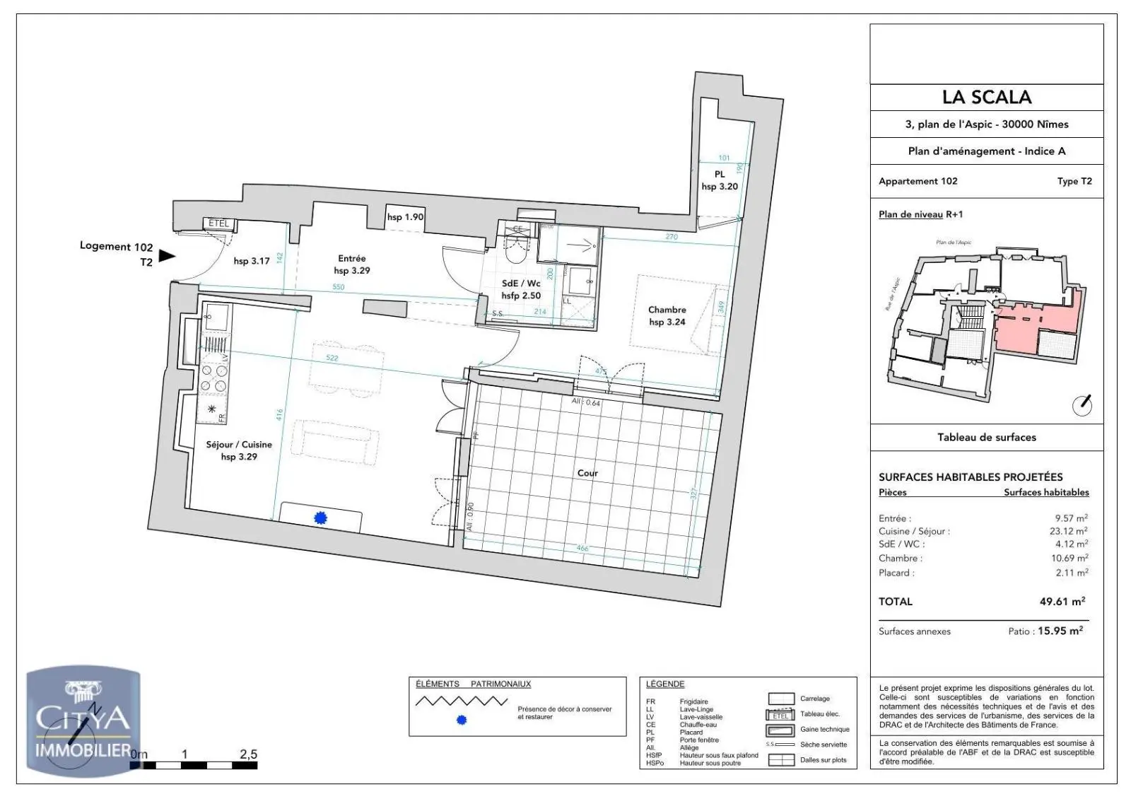 LOCATION T2 RENOVE AVEC COUR INTERIEUR