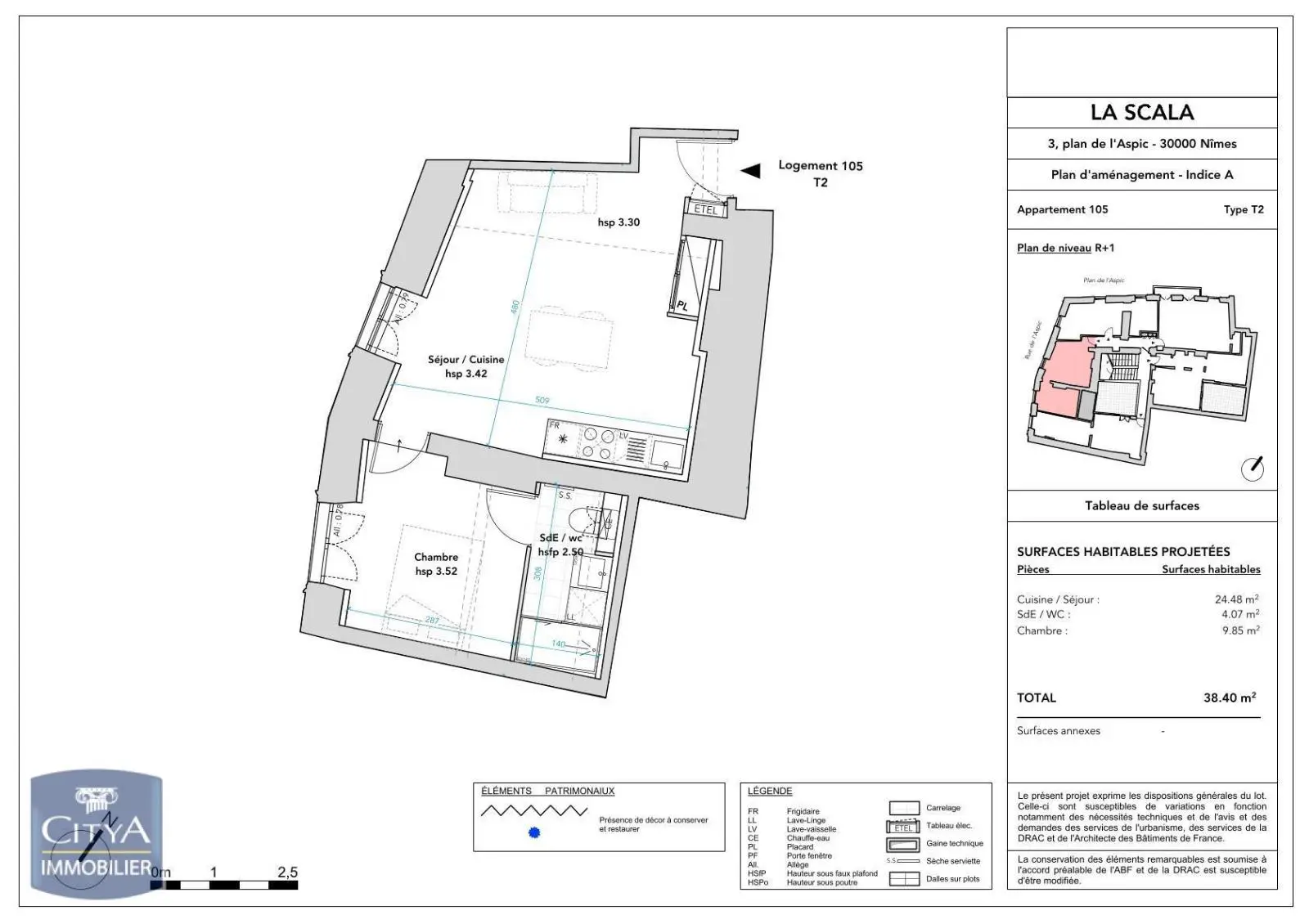 BIEN RENOVE AVEC CHARME DE L ANCIEN EN CENTRE VILLE ECUSSON DE NIMES