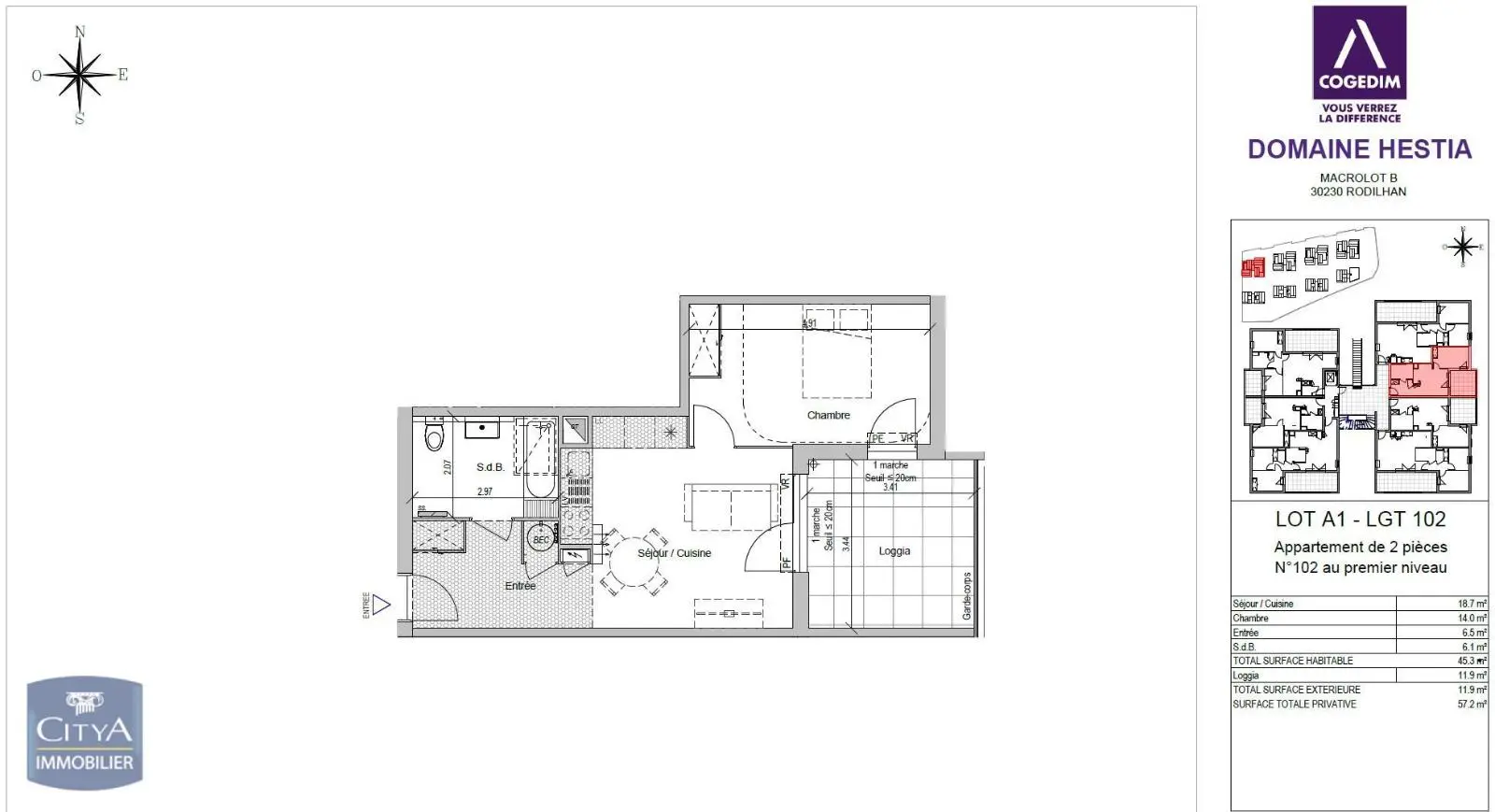 Photo 1 Appartement 2 pièces 45.3m²