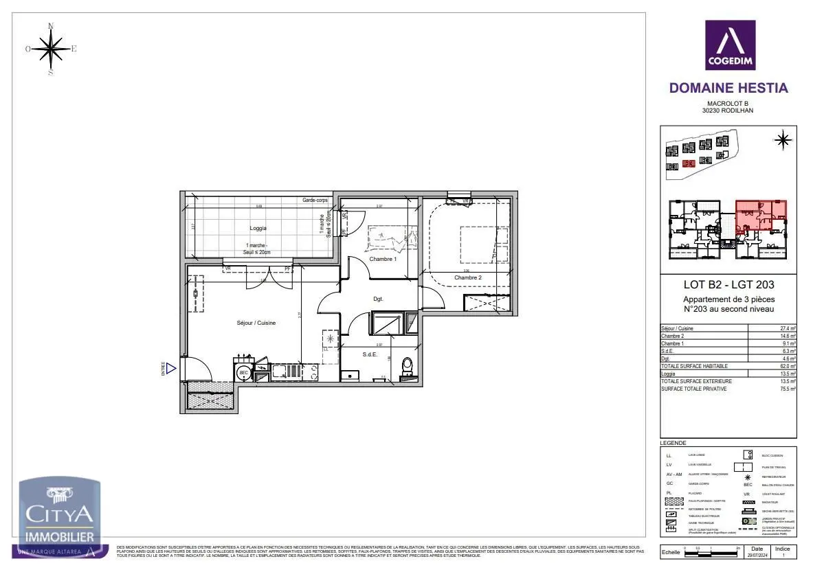 Photo 2 Appartement 3 pièces 62m²