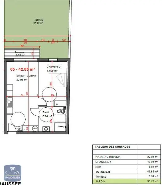 Photo 2 Appartement 2 pièces 42.85m²