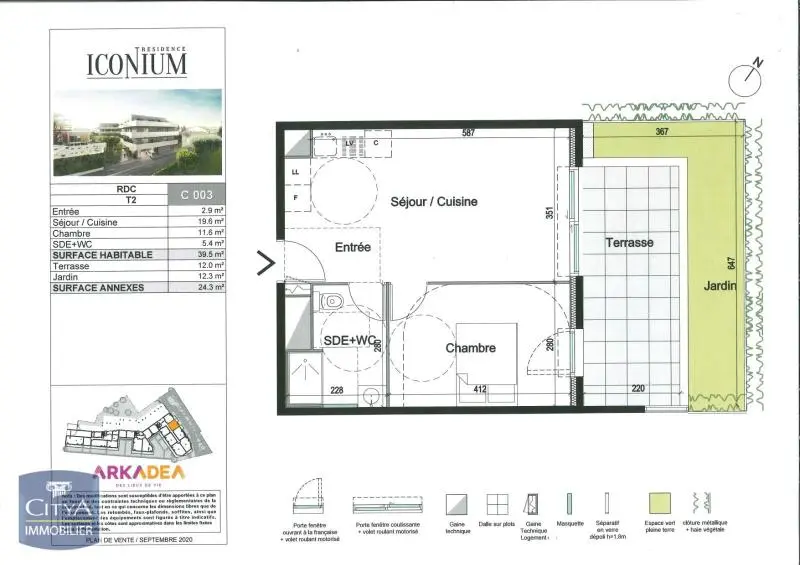 Photo 1 Appartement 2 pièces 39.5m²