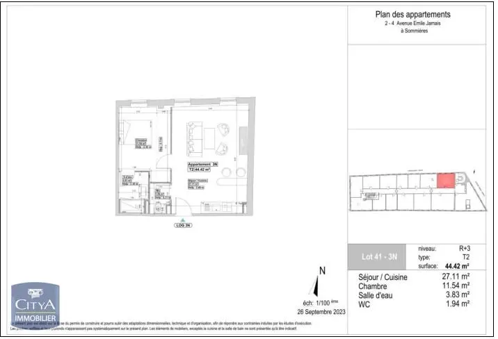 Photo 3 Appartement 2 pièces 43.76m²