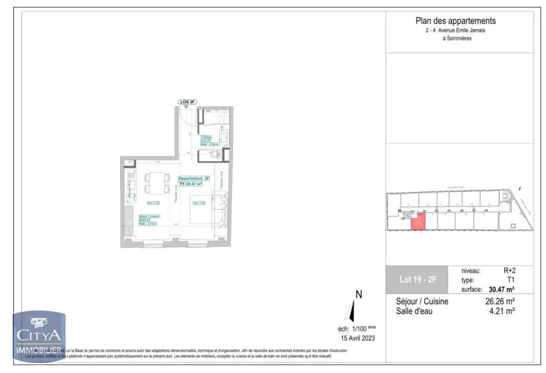 Photo 4 pour Appartement 1 pièce 31.63m² Photo 4 Appartement 1 pièce 31.63m²