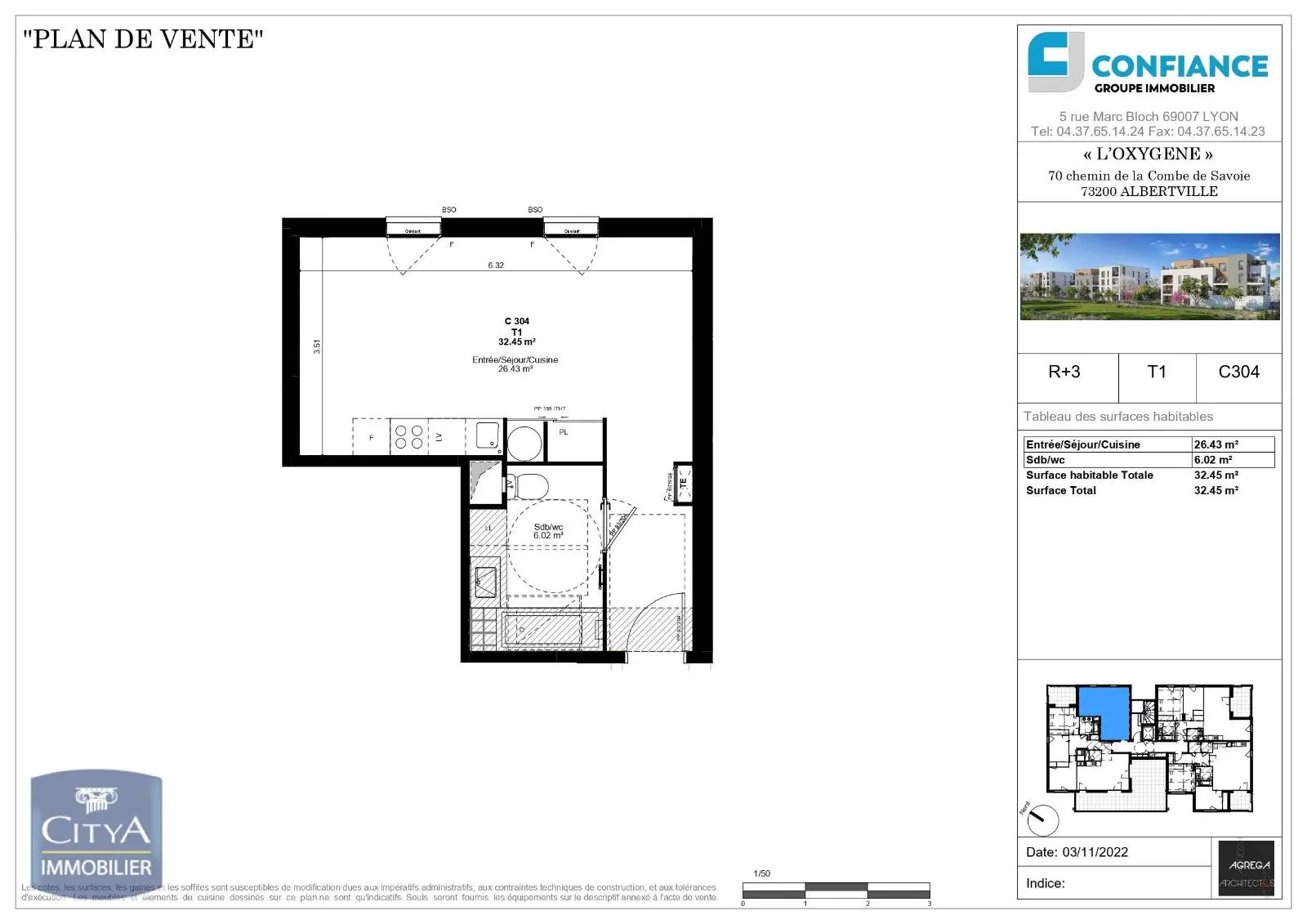 Photo 1 Appartement 1 pièce 32.45m²