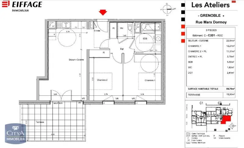 Photo 13 Appartement 3 pièces 59.78m²
