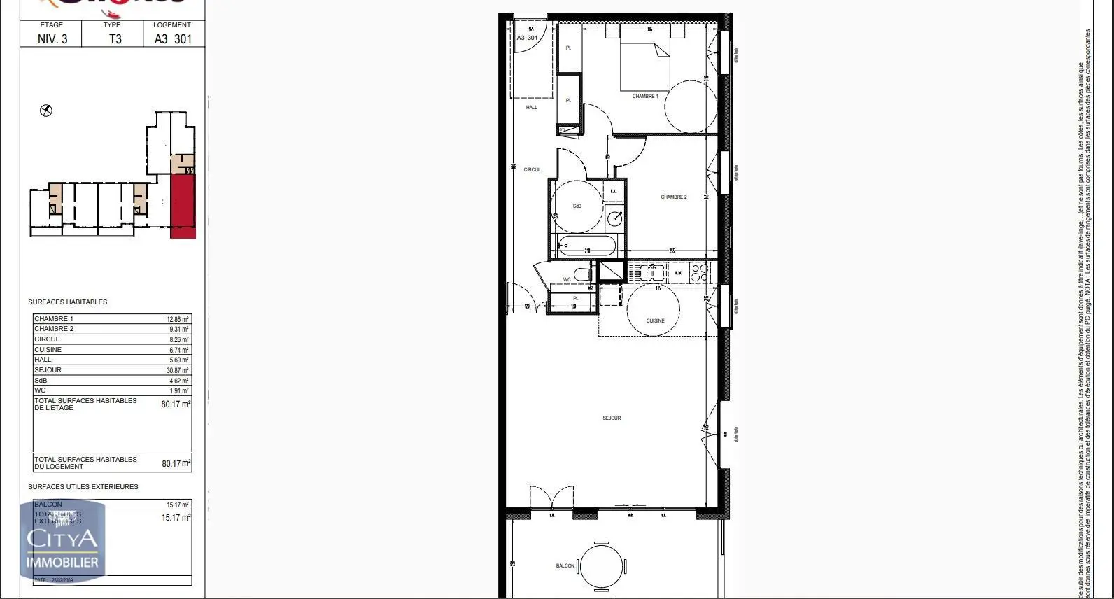 Photo 2 Appartement 3 pièces 80.17m²