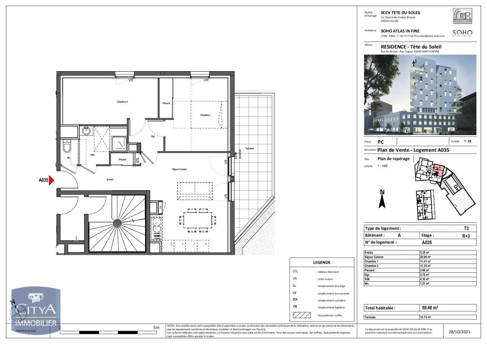 Photo 6 Appartement 3 pièces 59.4m²