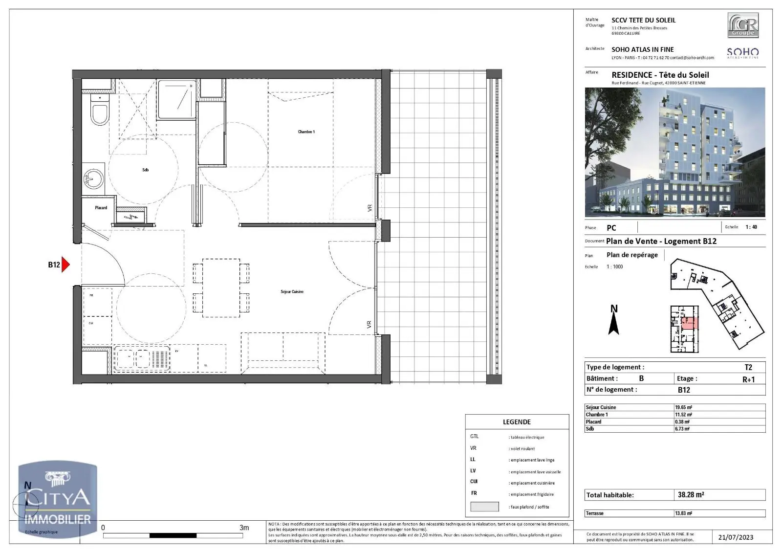 Photo 1 Appartement 2 pièces 38.28m²