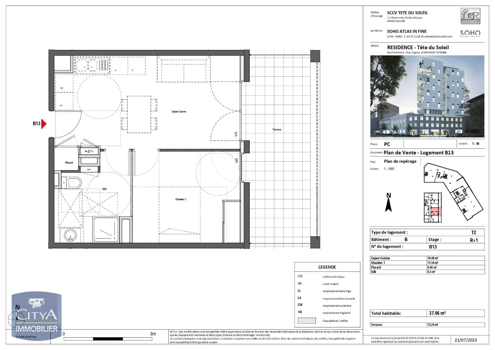 Photo 2 Appartement 2 pièces 37.96m²