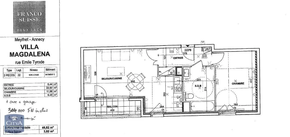 Photo 2 Appartement 2 pièces 46.82m²