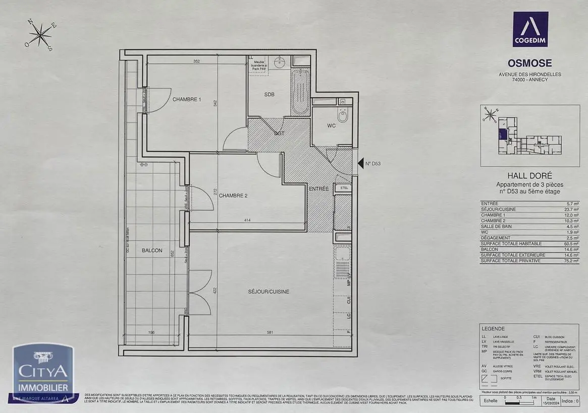 Photo 11 Appartement 3 pièces 60.5m²