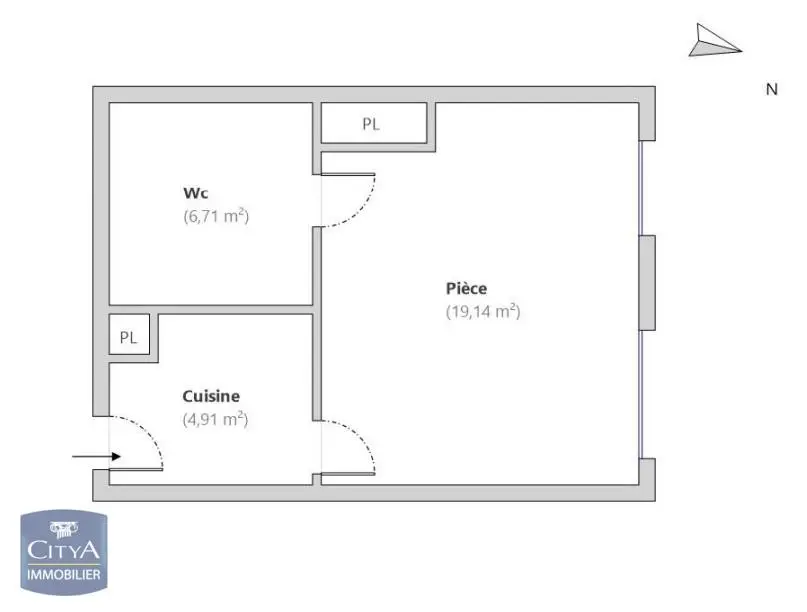Photo Appartement 1 pièce 30.8m²