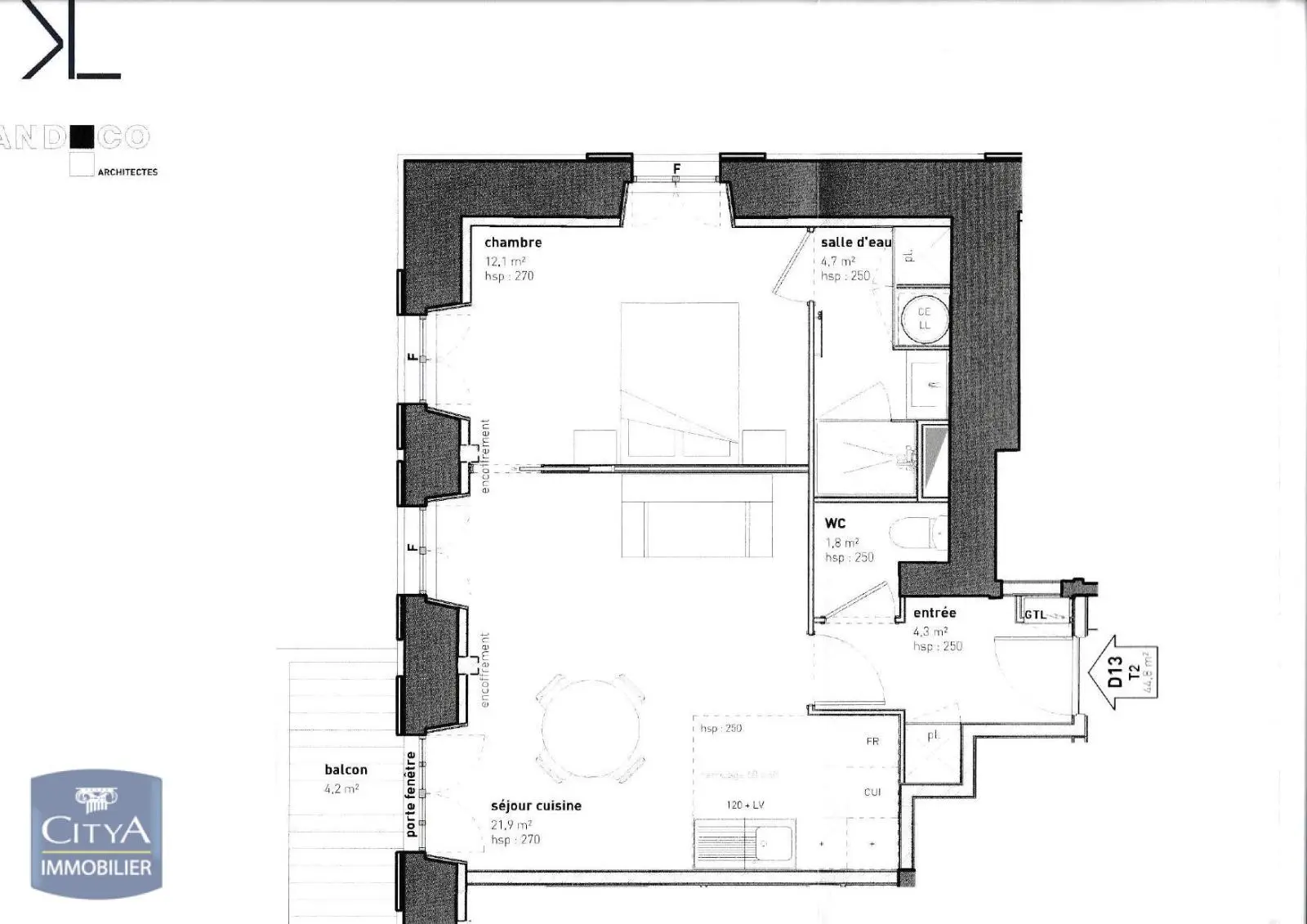 Photo 1 Appartement 2 pièces 44.8m²