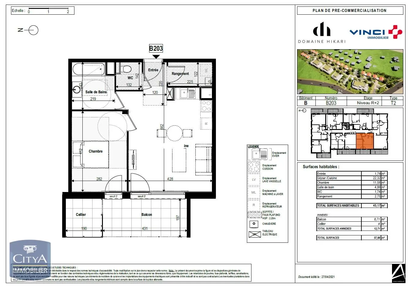 Photo 2 Appartement 2 pièces 45.17m²