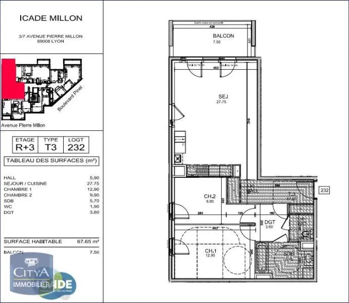 Photo 8 Appartement 3 pièces 67.8m²
