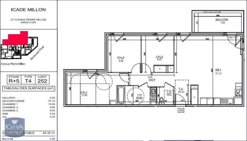 Photo 8 Appartement 4 pièces 83.5m²