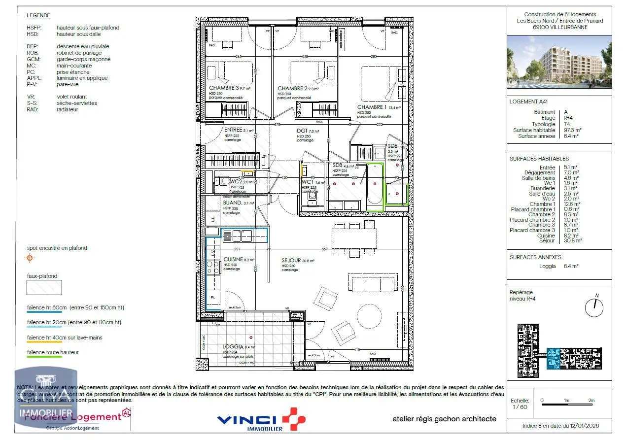 Photo 1 Appartement 4 pièces 97.3m²