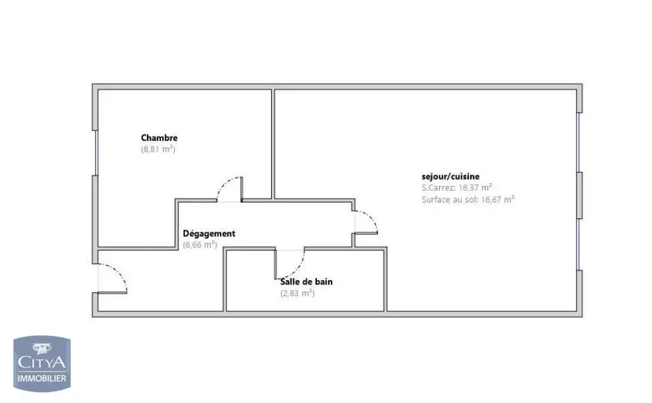 Photo 2 Appartement 1 pièce 34.67m²