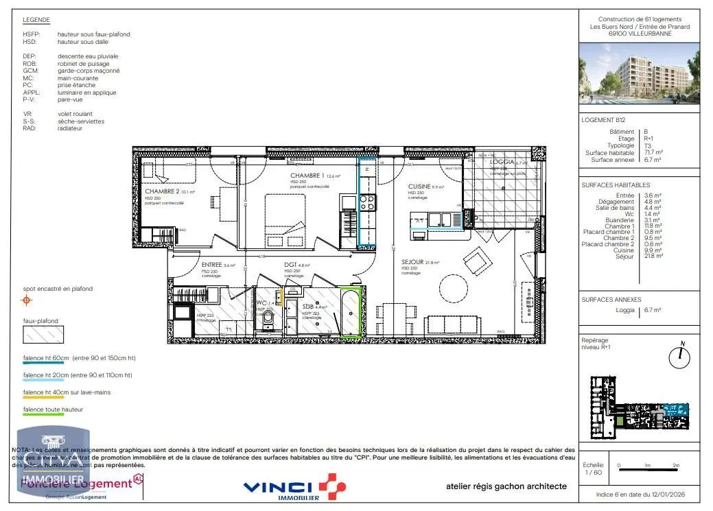 Photo 1 Appartement 3 pièces 71.7m²