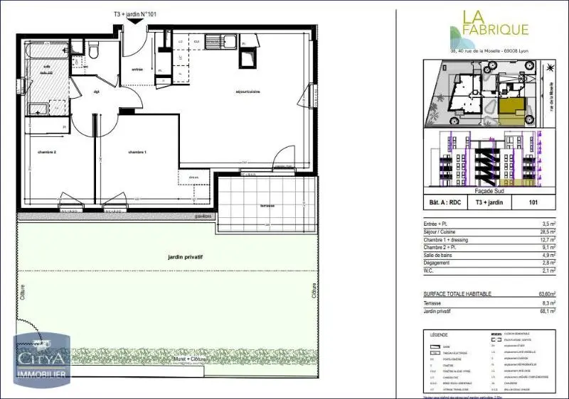 Photo 1 Appartement 3 pièces 63.5m²