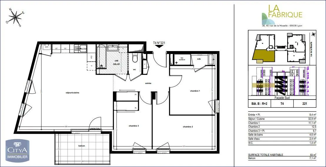 Photo 1 Appartement 4 pièces 82.7m²