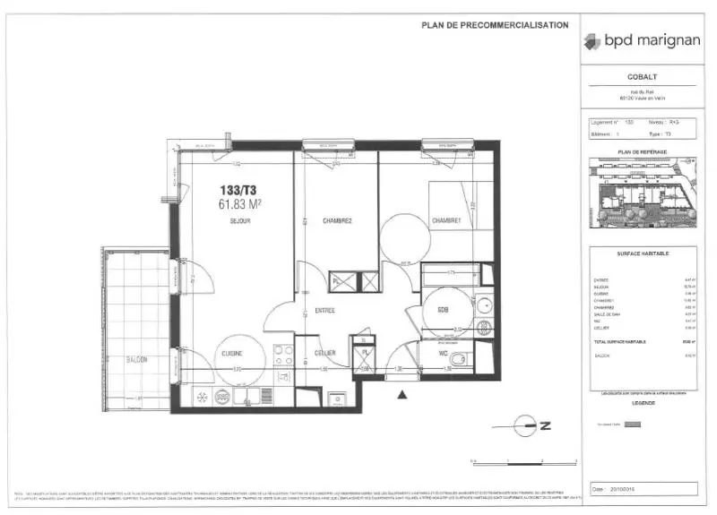 Photo 10 Appartement 3 pièces 61.83m²