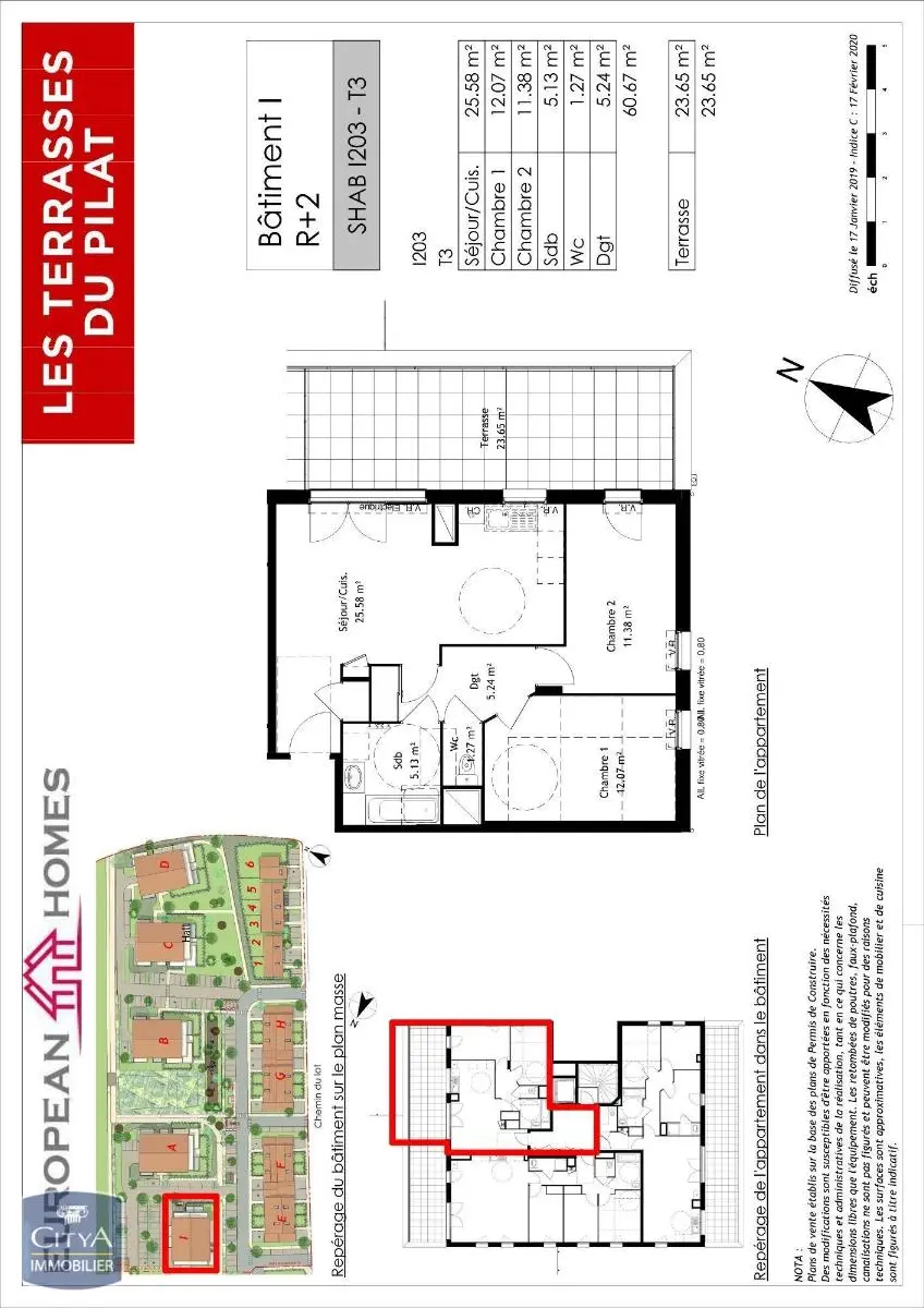 Photo 2 Appartement 3 pièces 60.67m²