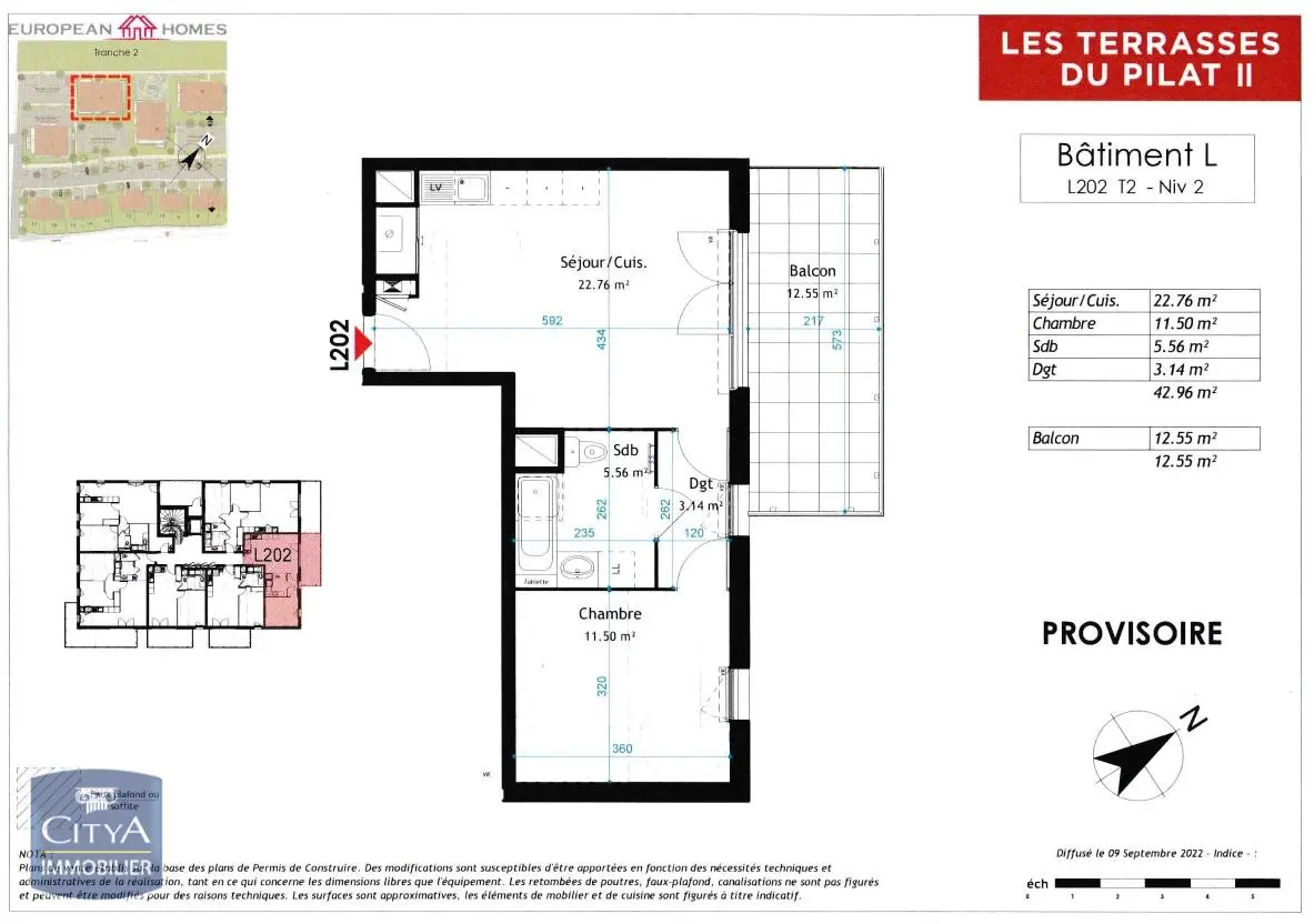 Photo 2 Appartement 2 pièces 42.96m²